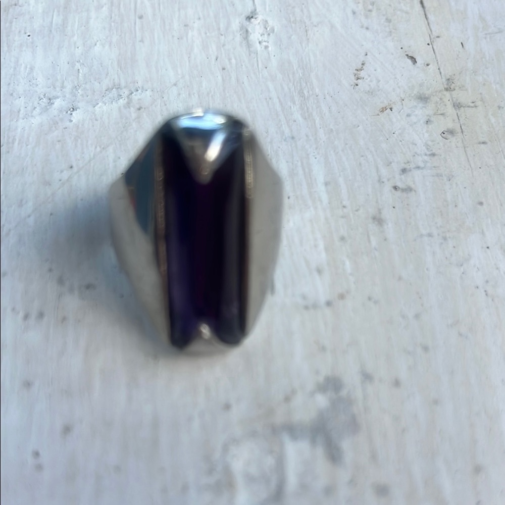 Silver and Purple Women's Ring
